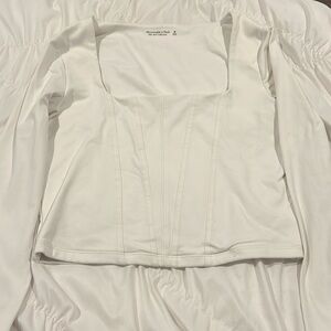 Abercrombie Fitch White corset cropped top